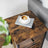 Nightstand - Metal Frame - Rustic Brown and Black - Shutter Door with Storage