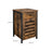 Nightstand - Metal Frame - Rustic Brown and Black - Shutter Door with Storage