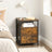 Nightstand - Wood - Rustic Brown and Black - Open Shelf and 2 Drawers