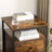 Nightstand - Wood - Rustic Brown and Black - Open Shelf and 2 Drawers