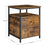 Nightstand - Wood - Rustic Brown and Black - Open Shelf and 2 Drawers