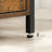 Nightstand - Wood - Rustic Brown and Black - Open Shelf and 2 Drawers