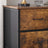 Side Table - 2 Drawers - Steel Frame - Rustic Brown and Black