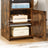 Rustic Brown Bedside Table - MDF - Brown - With Cabinet