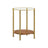 Round Side Table - Two-Tier Design - Tempered Glass - Hazelnut Brown and Gold