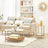Round Side Table - Two-Tier Design - Tempered Glass - Hazelnut Brown and Gold