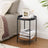 2-Tier Side Table - Steel Frame - Rustic Brown and Black - Movable Tray
