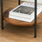 2-Tier Side Table - Steel Frame - Rustic Brown and Black - Movable Tray