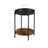 2-Tier Side Table - Steel Frame - Rustic Brown and Black - Movable Tray
