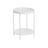 Round Side Table - Steel Frame - Rustic Brown and Black - 2-Tier Design with Movable Tray
