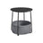 Round Side Table - Wood - Ebony Black - Spacious Design with Basket Storage