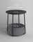 Round Side Table - Wood - Ebony Black - Spacious Design with Basket Storage