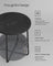 Round Side Table - Wood - Ebony Black - Spacious Design with Basket Storage