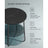 Round End Table - Wood - Black with Wood Grain and Dark Turquoise