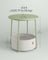 Round Side Table - Fabric - Laurel Green - Spacious with Basket