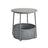 Round Side Table - Wood - Dove Grey and Slate Grey - Includes Fabric Basket