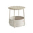 Round Side Table - Wood - Cream White - Spacious Design with Basket