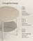 Round Side Table - Wood - Cream White - Spacious Design with Basket