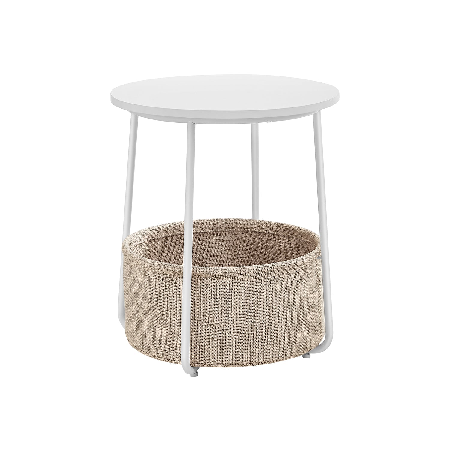 Round End Table - Wood - Black with Wood Grain and Dark Turquoise