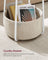 Round Side Table - Wood with Fabric Basket - Black and Dark Turquoise - Spacious