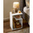 Side Table - Engineered Wood - Rustic Walnut and White - Versatile Open Storage