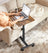 Industrial Laptop Table - Wood - Rustic Brown and Black - Adjustable Height with Tilting Top