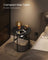 Round Side Table - Wood - Ebony Black - With Charging Station and USB Ports