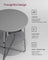 Round Side Table - Wood - Grey - With Fabric Basket and Charging Station