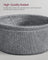 Round Side Table - Wood - Grey - With Fabric Basket and Charging Station