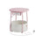 Round Side Table - Fabric - Jelly Pink - With Charging Station and USB Ports