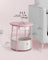 Round Side Table - Fabric - Jelly Pink - With Charging Station and USB Ports