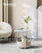 Round Side Table - Wood - White - Includes Power Outlets and USB Ports