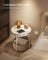 Side Table - Matte White - Round with Power Outlets and USB Ports
