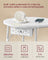 Side Table - Matte White - Round with Power Outlets and USB Ports