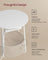 Round Side Table - Wood - White - Includes Power Outlets and USB Ports