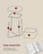 Square Side Table - With Fabric Basket - White and Camel Brown - Matte Finish