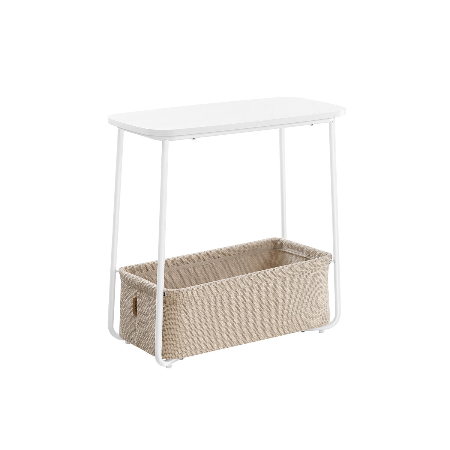 Rectangular Side Table - Wood - Matte White