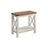 2-Tier Side Table - Wood - Rustic White - Bottom Shelf for Small Spaces