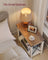 2-Tier Side Table - Wood - Rustic White - Bottom Shelf for Small Spaces