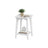 Side Table - Wood - Cloud White - Small Square Design with Lower Shelf