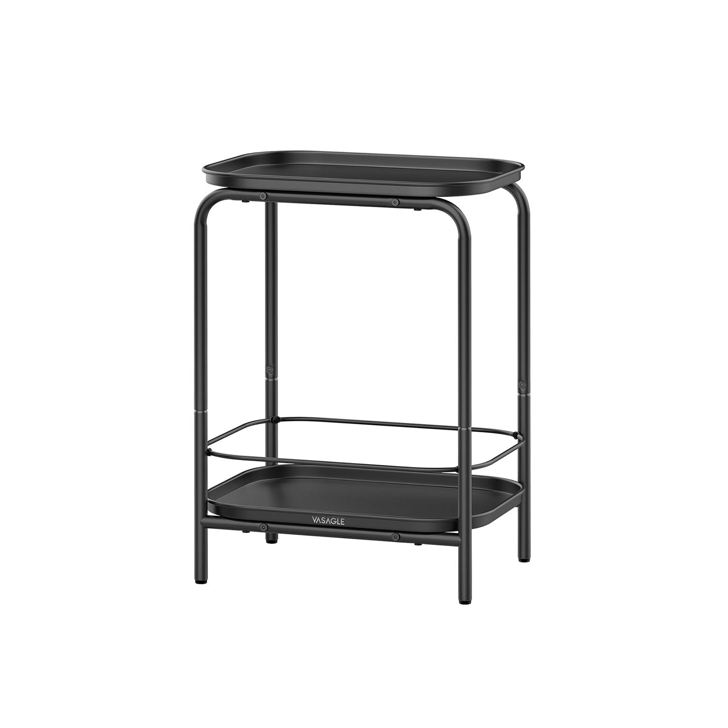2-Tier Metal Side Table - Metal - Ink Black - Tray Surface