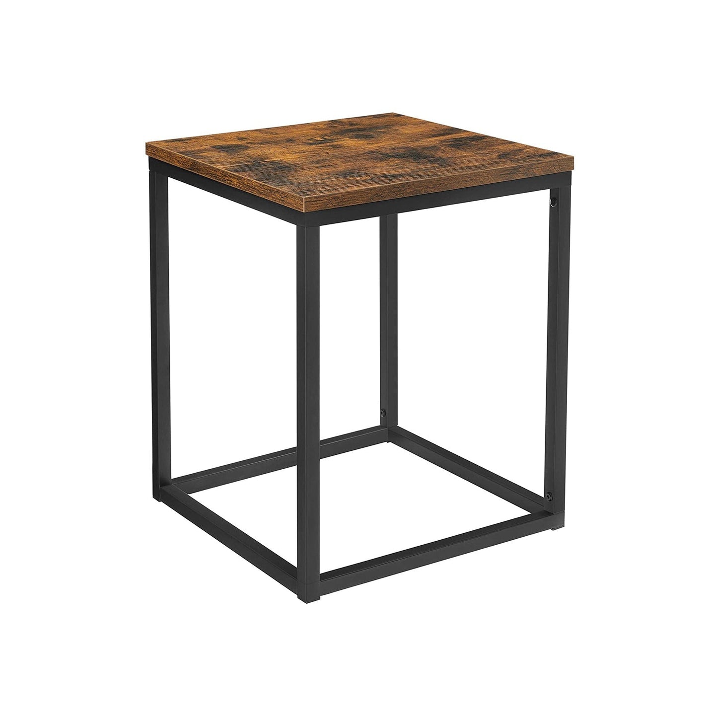 Side Table - Steel - Rustic Brown and Black