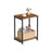 Industrial Side Table - Steel Frame - Rustic Brown - Multi-Use with Storage Shelf