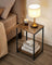 Industrial Side Table - Steel Frame - Rustic Brown - Multi-Use with Storage Shelf