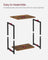 Industrial Side Table - Steel Frame - Rustic Brown - Multi-Use with Storage Shelf