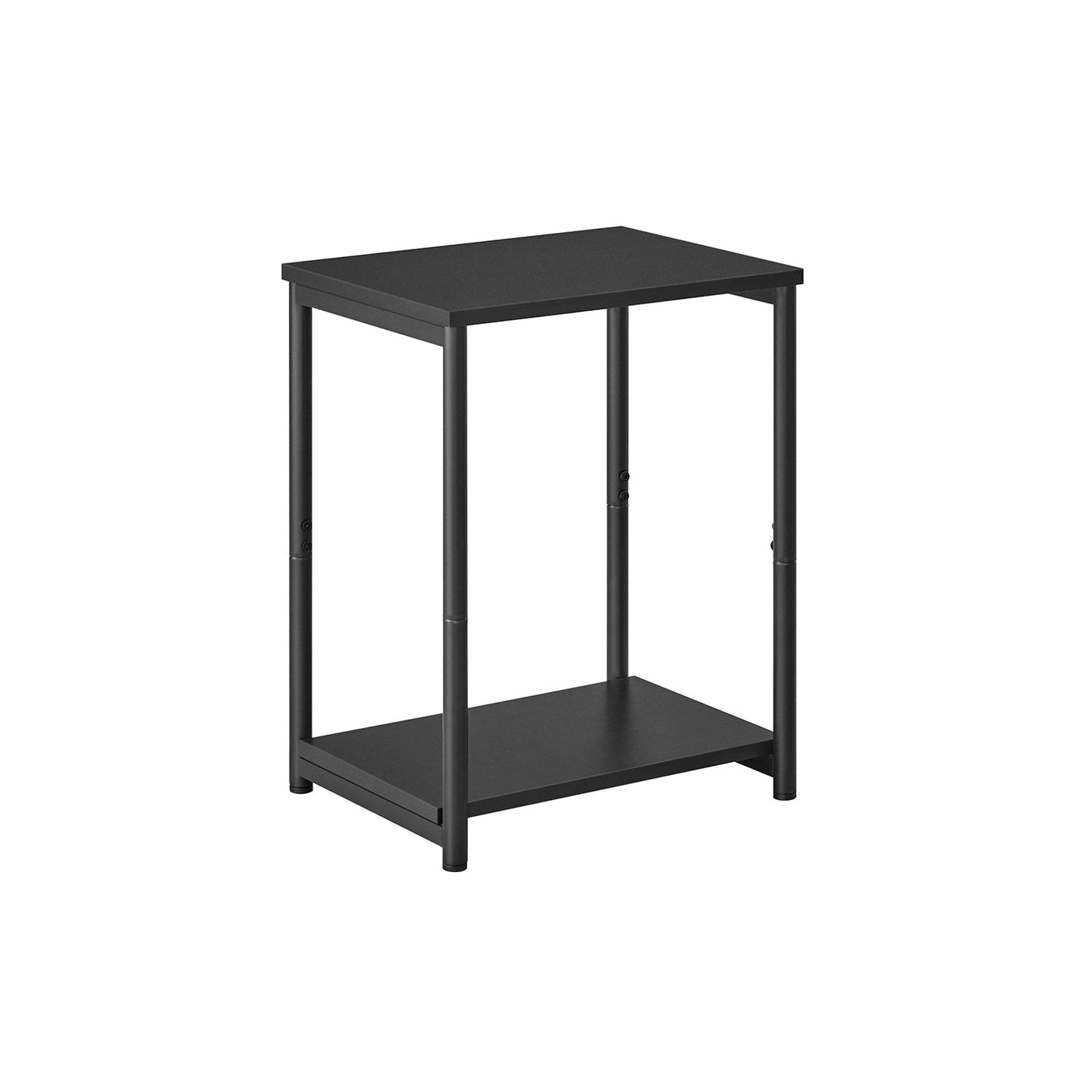 End Table - 2-Tier with Storage Shelf - Steel - Classic Black