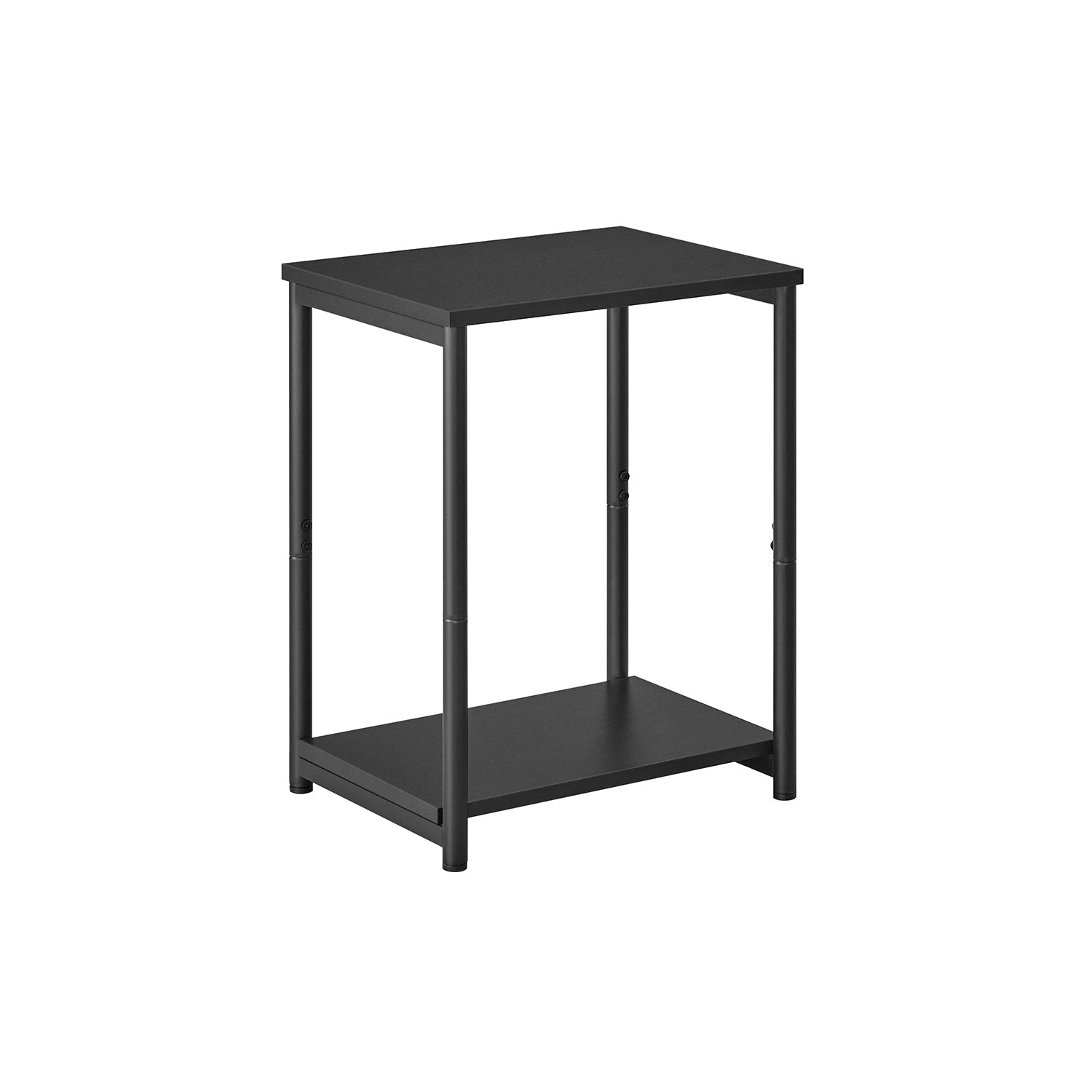 End Table - 2-Tier with Storage Shelf - Steel - Classic Black