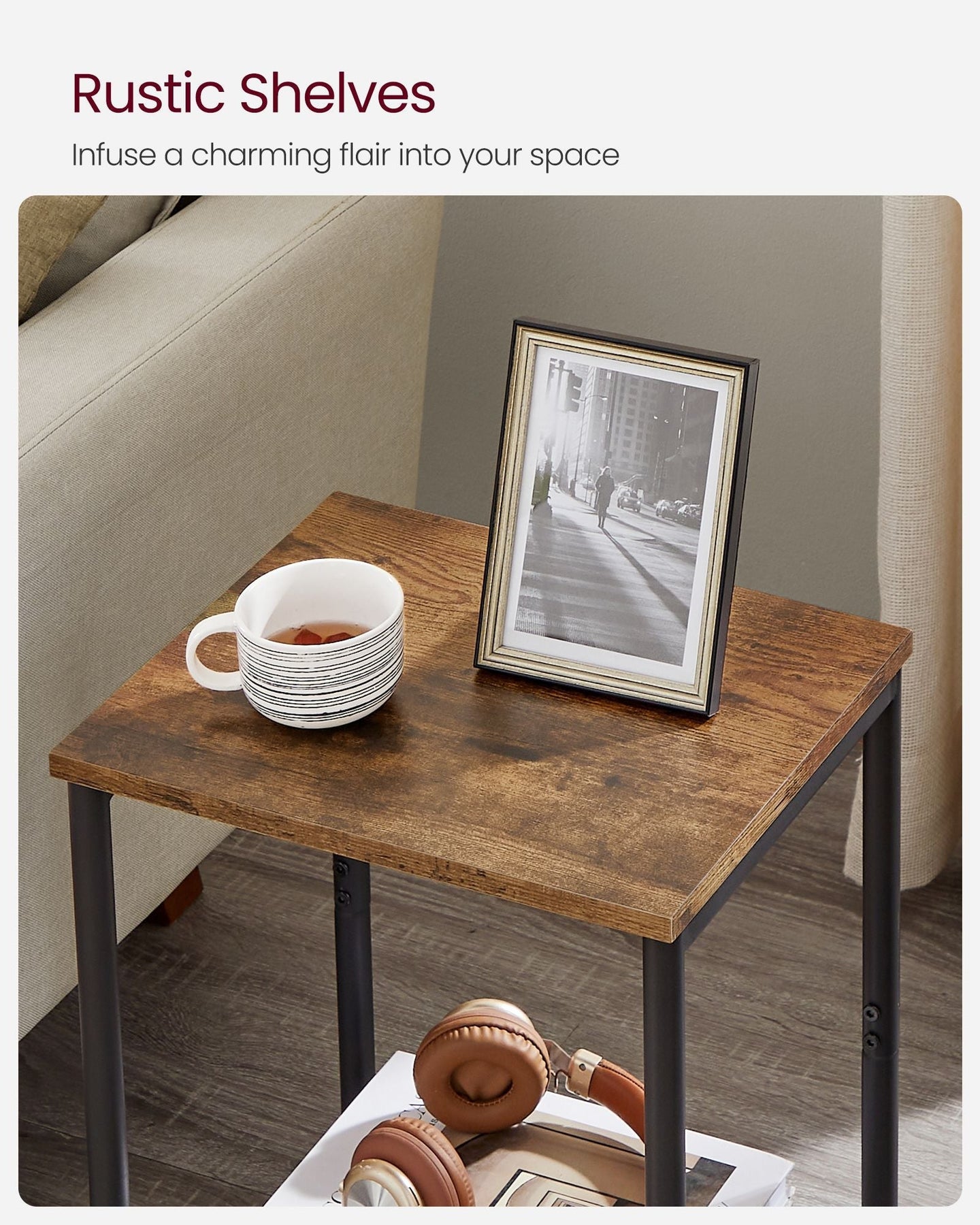 2-Tier End Table - Set of 2 - Steel