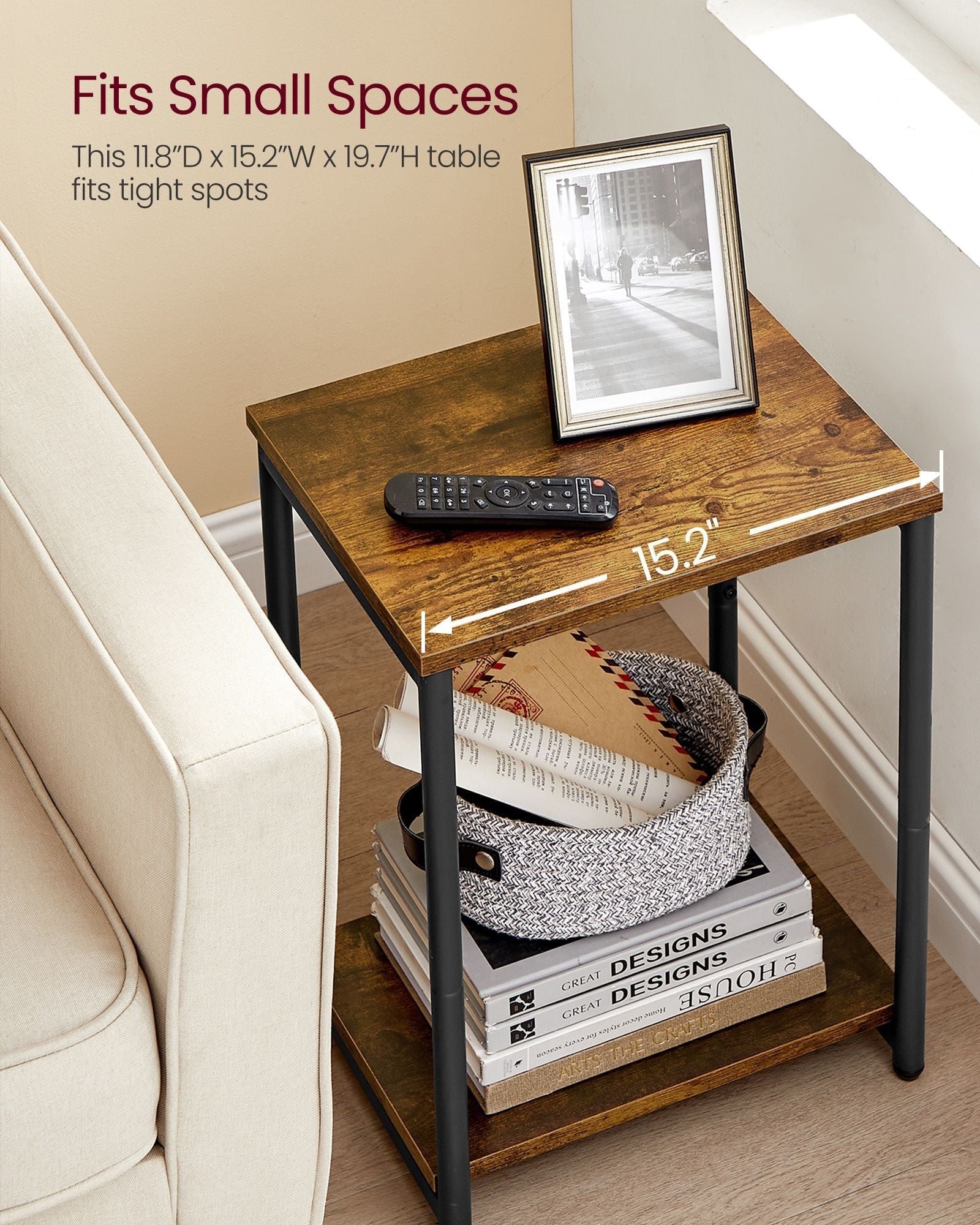 2-Tier End Table - Set of 2 - Steel