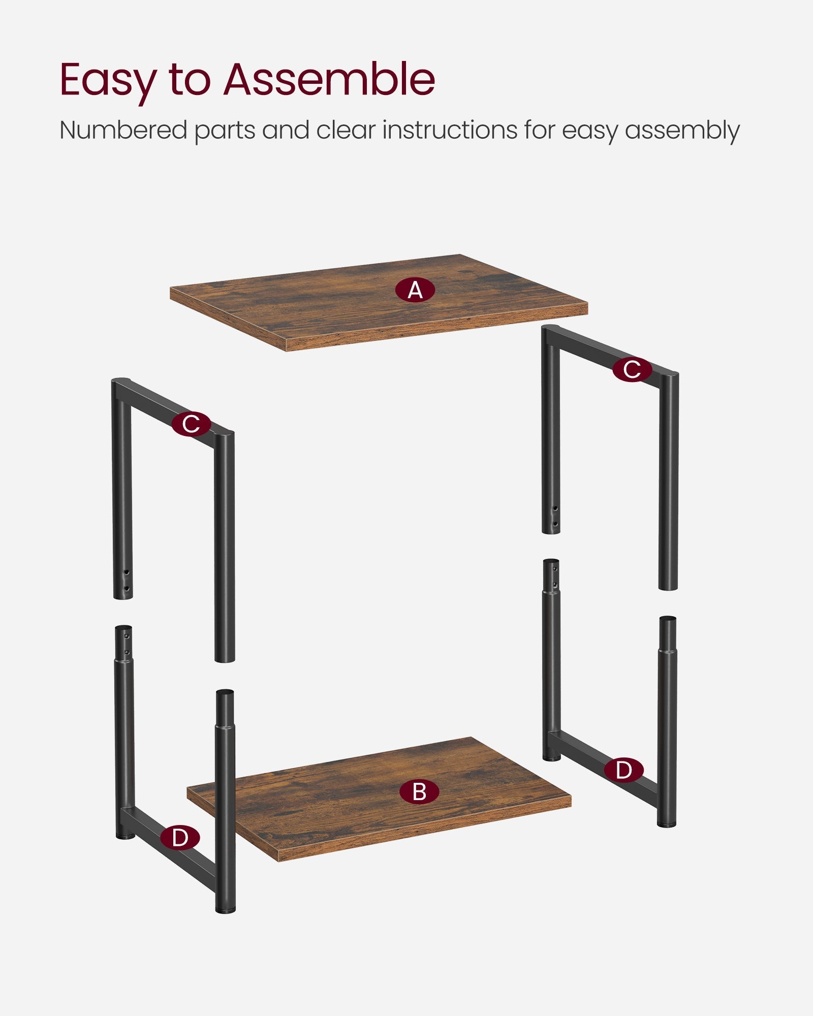 2-Tier End Table - Set of 2 - Steel